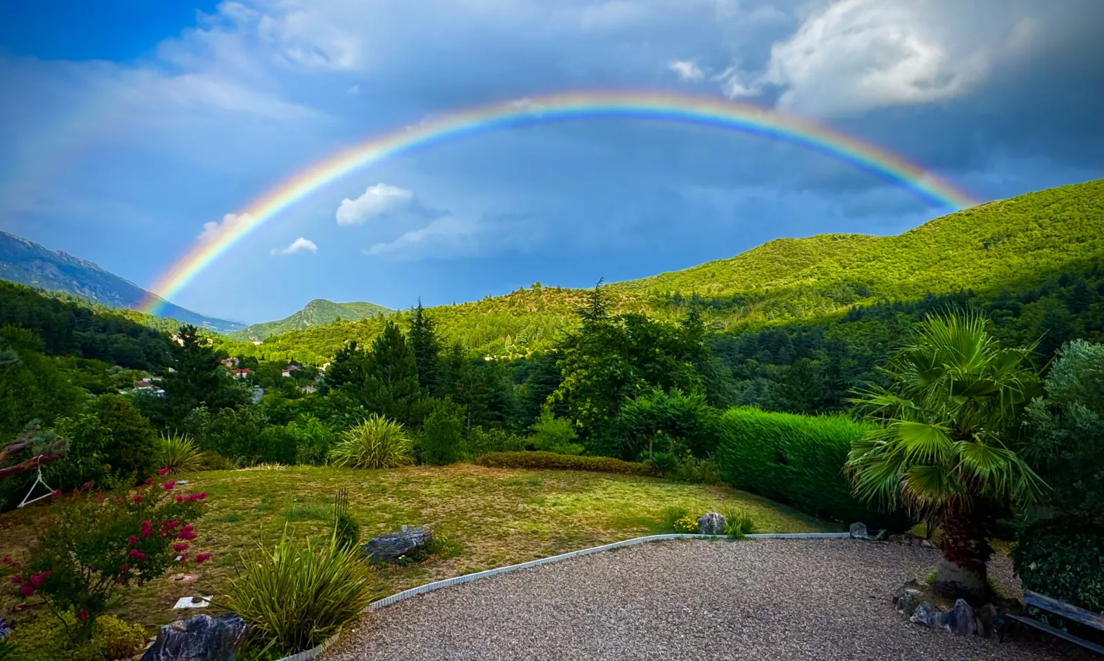 Rainbow over the valley near Olargues