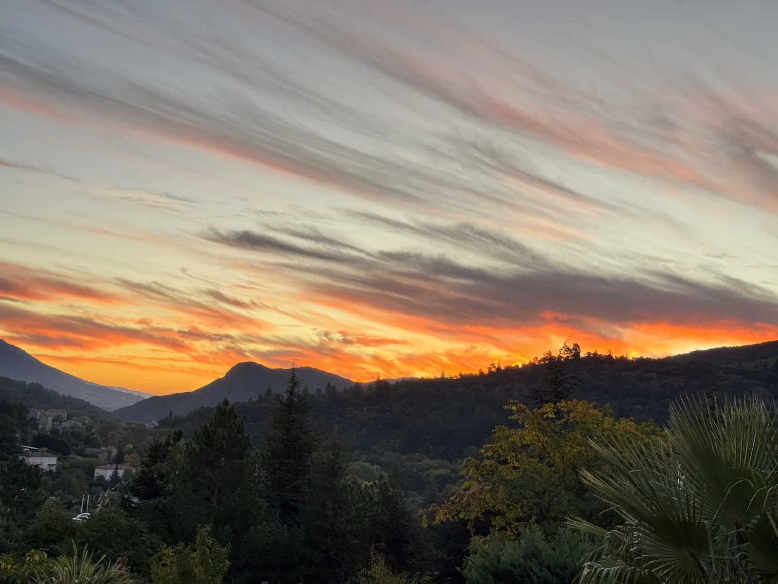 Sunset over the Haut-Languedoc hills